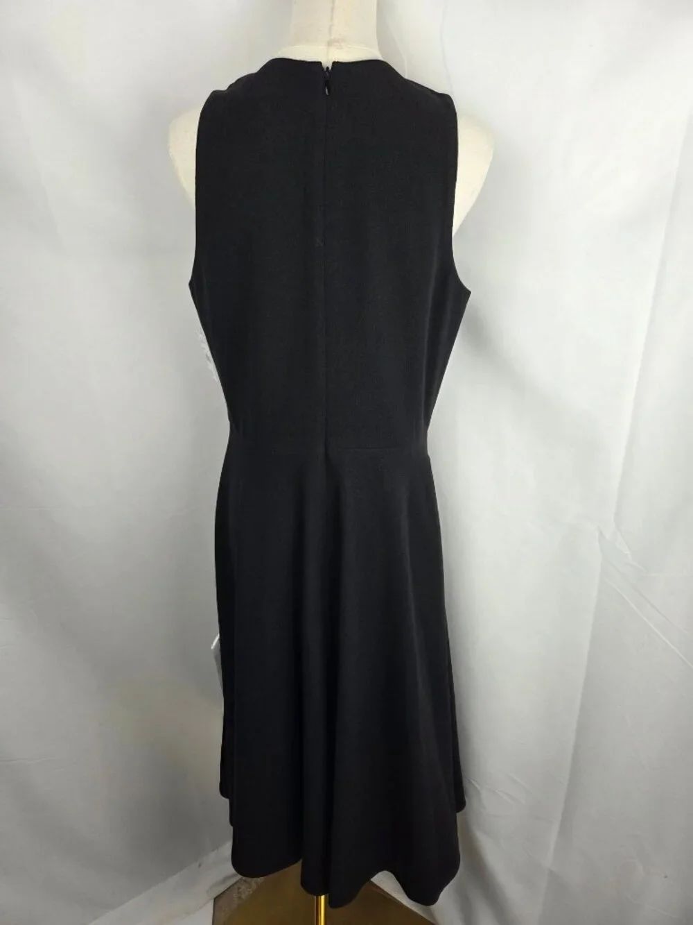 Dress The Population Catalina Crepe VNeck Black Fit & Flare Cocktail Dress L NWT - Picture 4 of 13